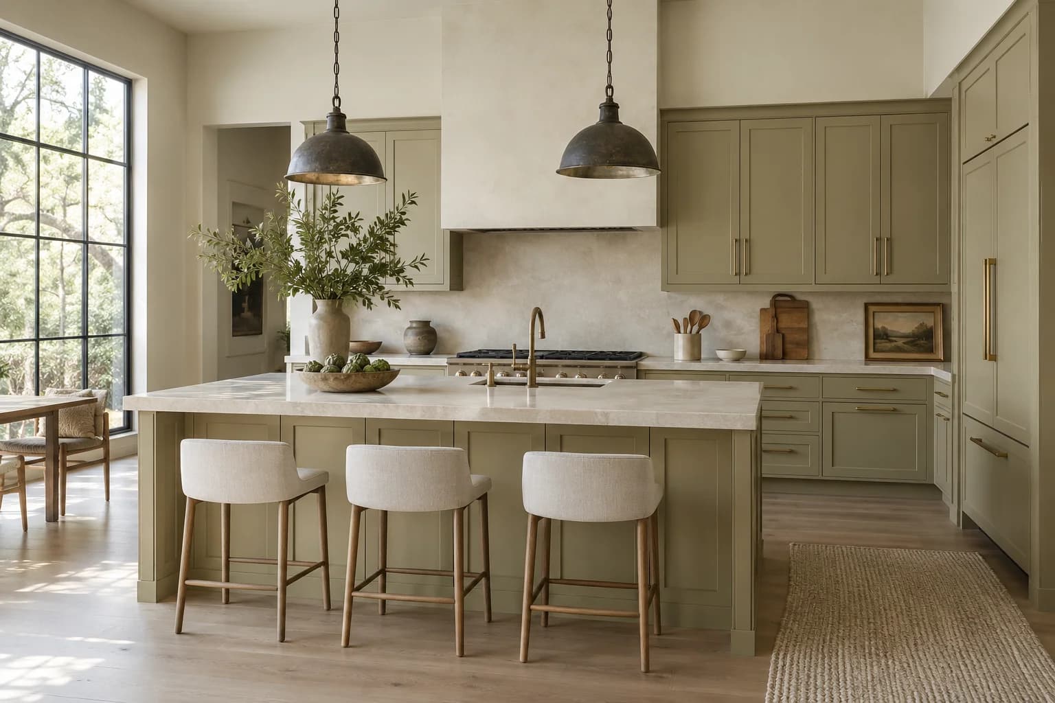 Kitchen cabinets featuring Back To Nature paint