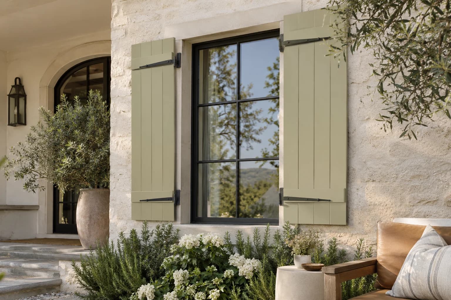Shutters & trim featuring Back To Nature paint