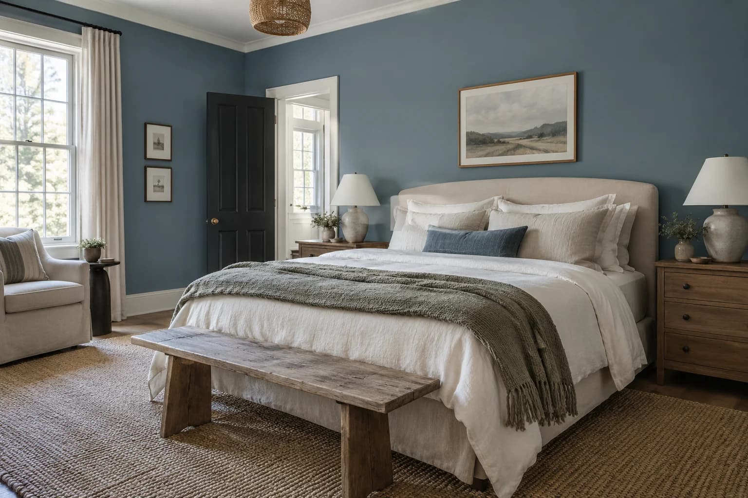Bedroom featuring Blueprint paint