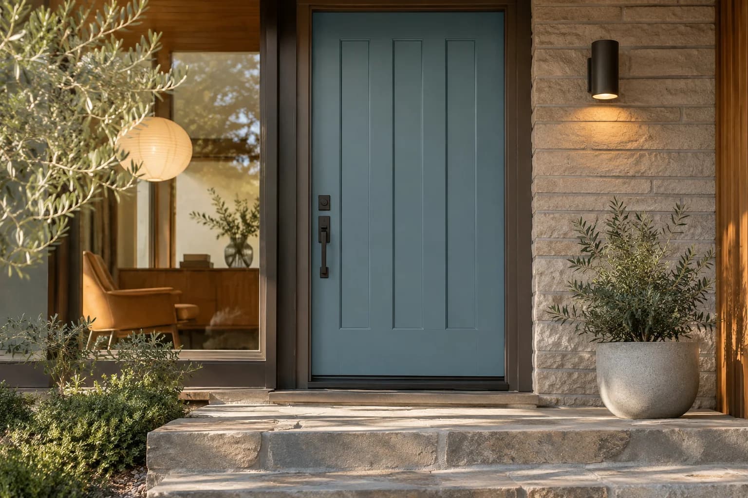 Front door featuring Blueprint paint