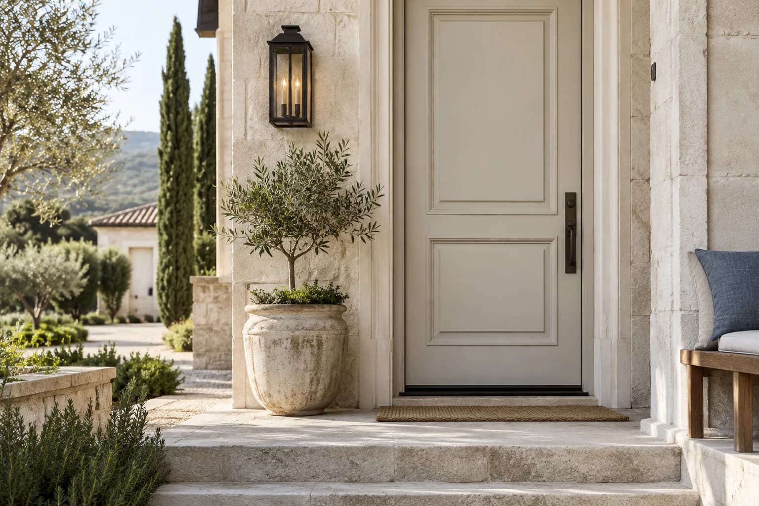 Front door featuring Campfire Ash paint