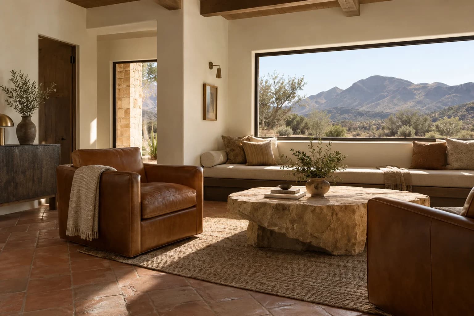 Campfire Ash walls in a desert ranch living room