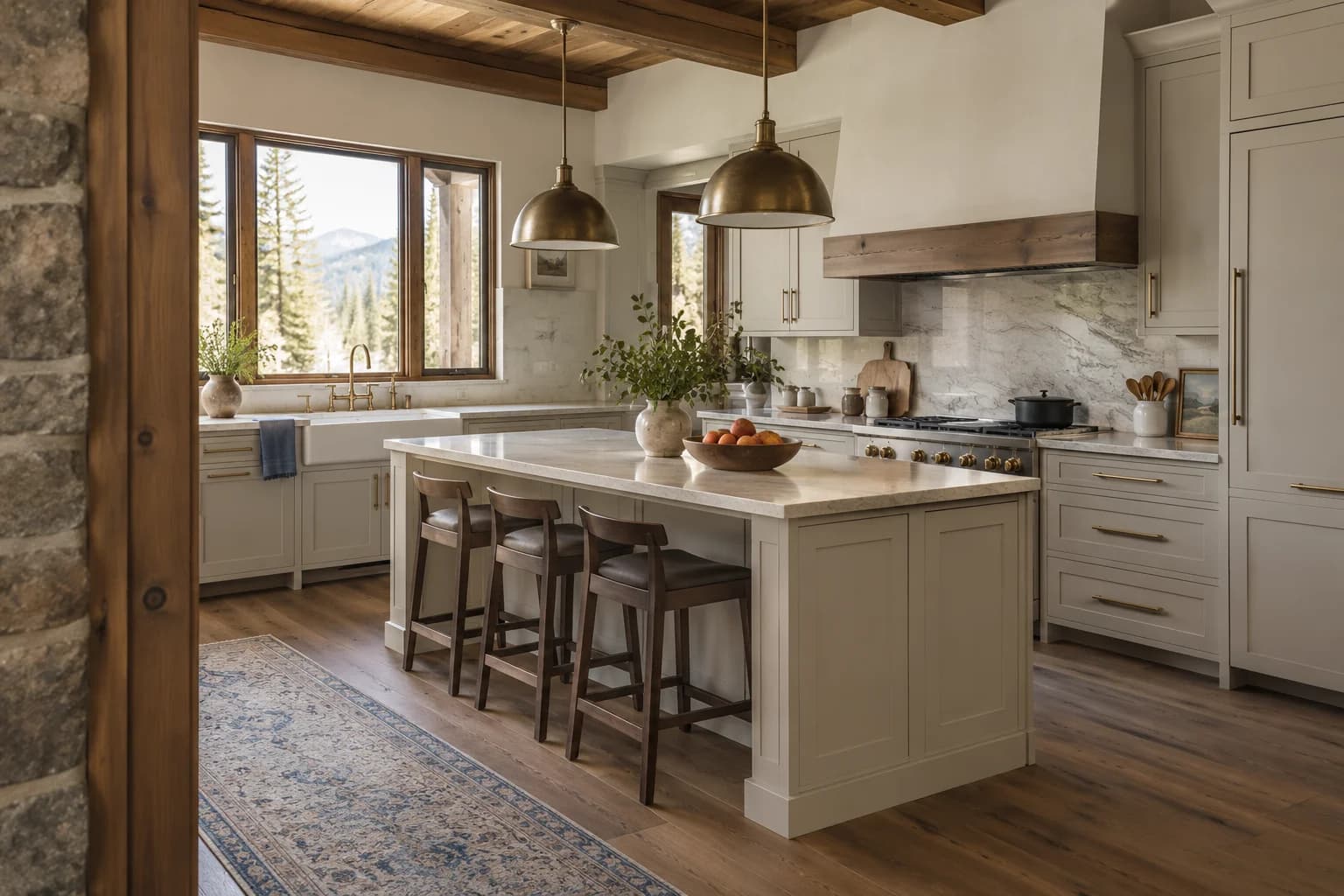 Kitchen cabinets featuring Campfire Ash paint