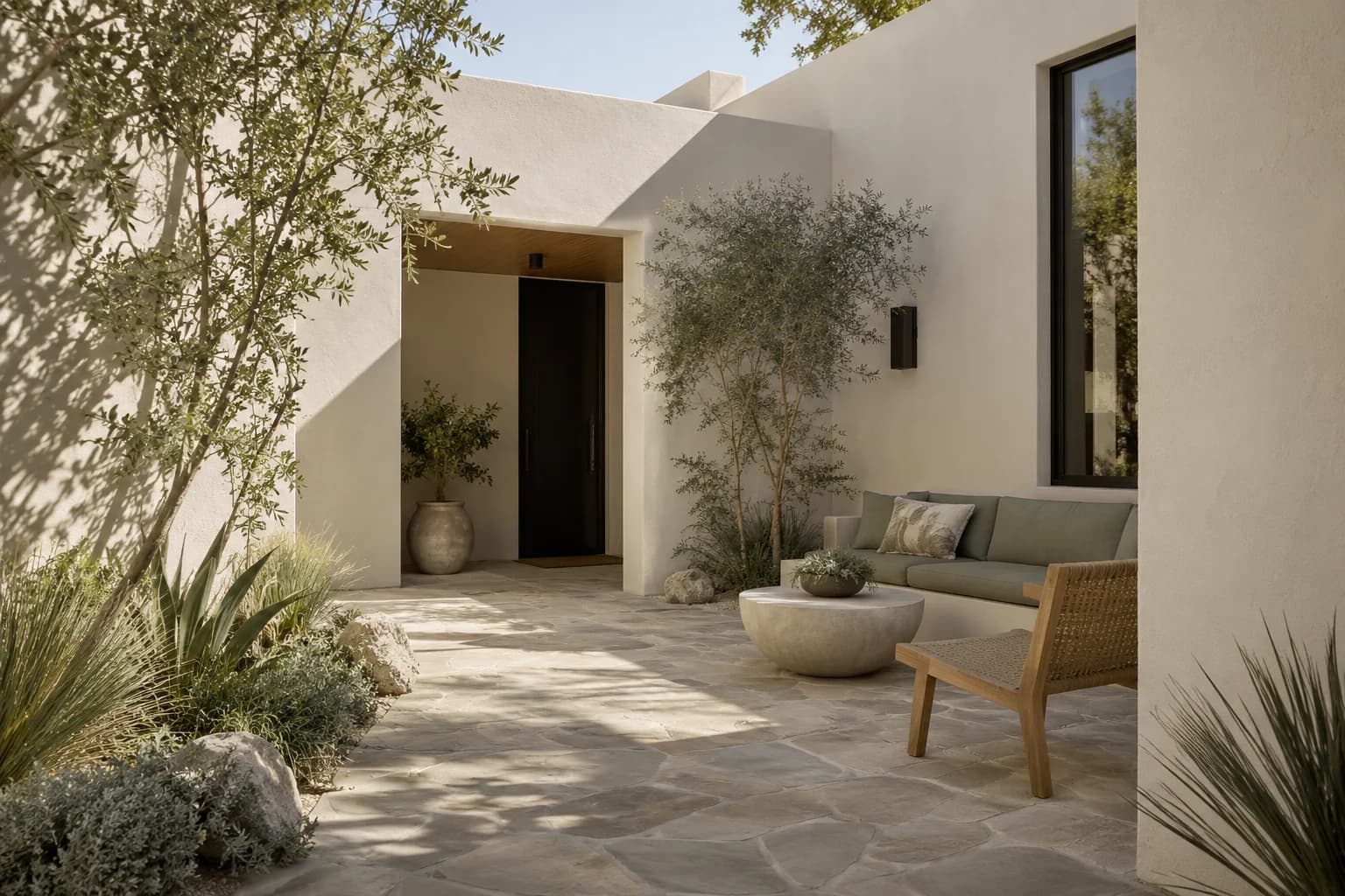 Stucco featuring Campfire Ash paint