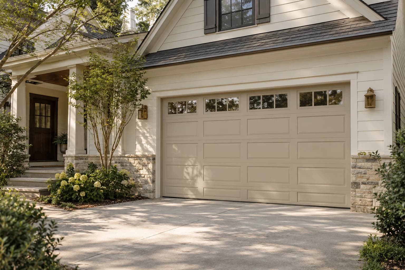 Garage door featuring Sculptor Clay paint