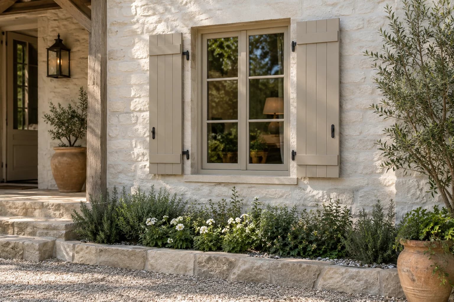 Shutters & trim featuring Sculptor Clay paint