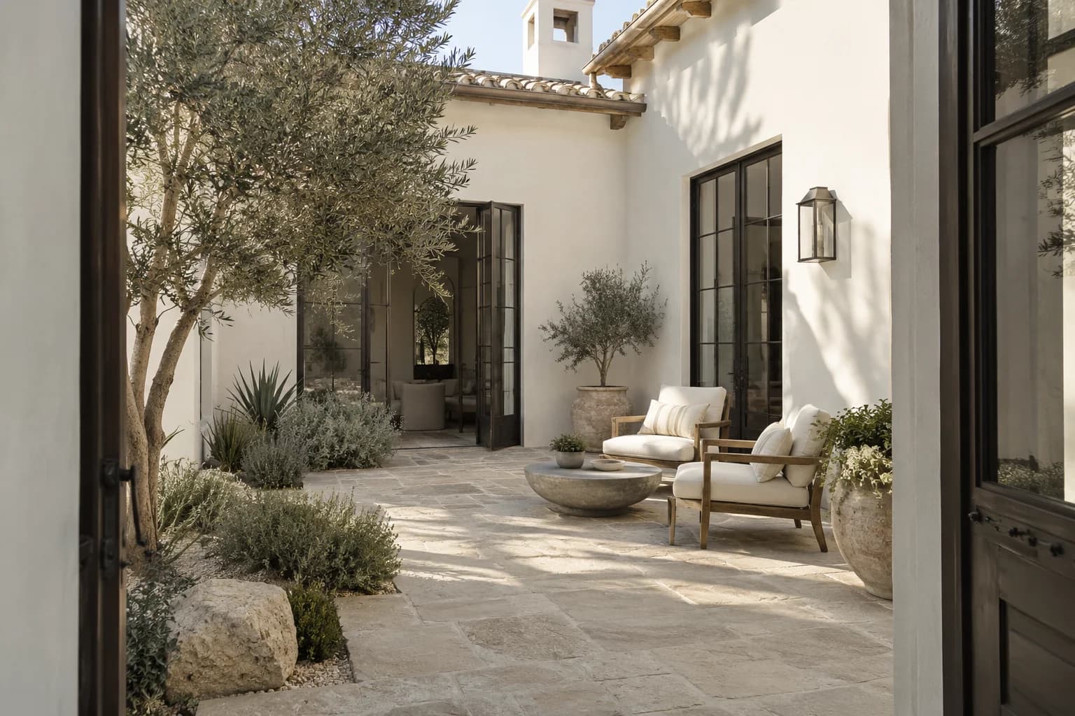 Stucco featuring Swiss Coffee paint