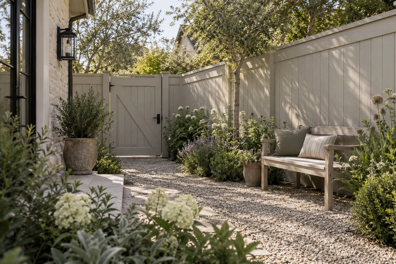 Fences & garden structures featuring Toasty Gray paint