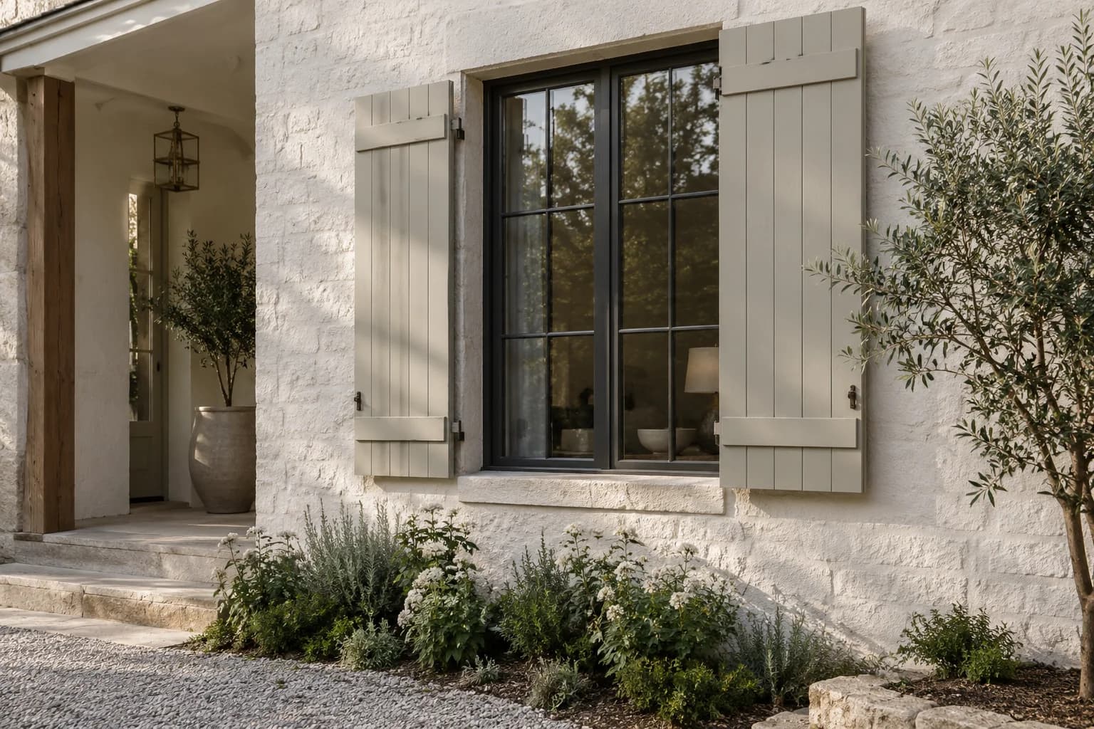 Shutters & trim featuring Toasty Gray paint