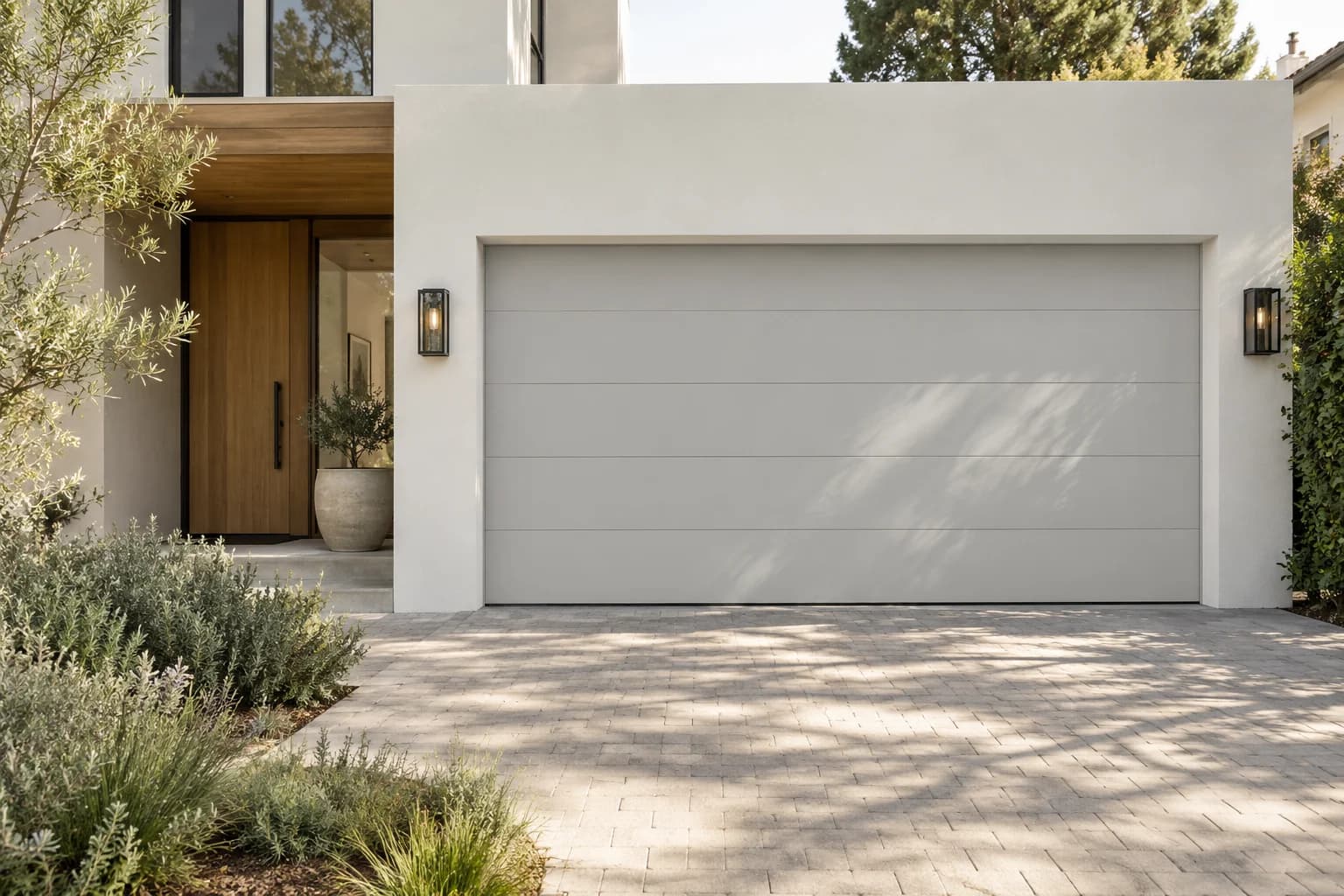 Garage door featuring White Metal paint
