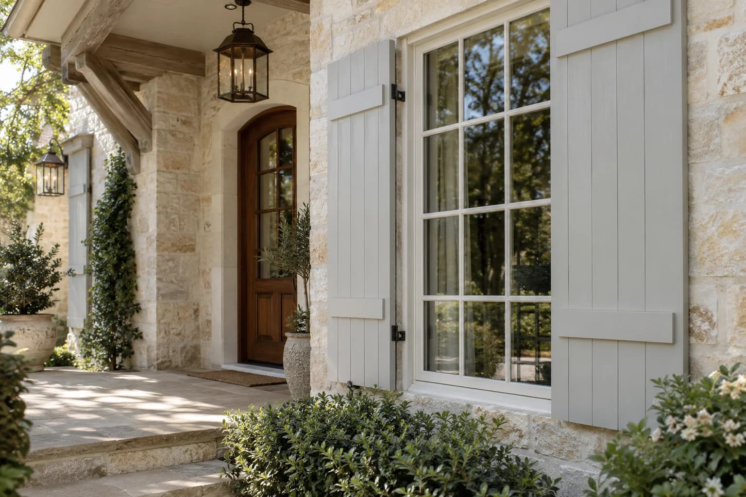 Shutters & trim featuring White Metal paint