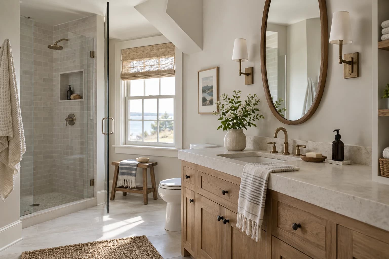Bathroom featuring Balboa Mist paint
