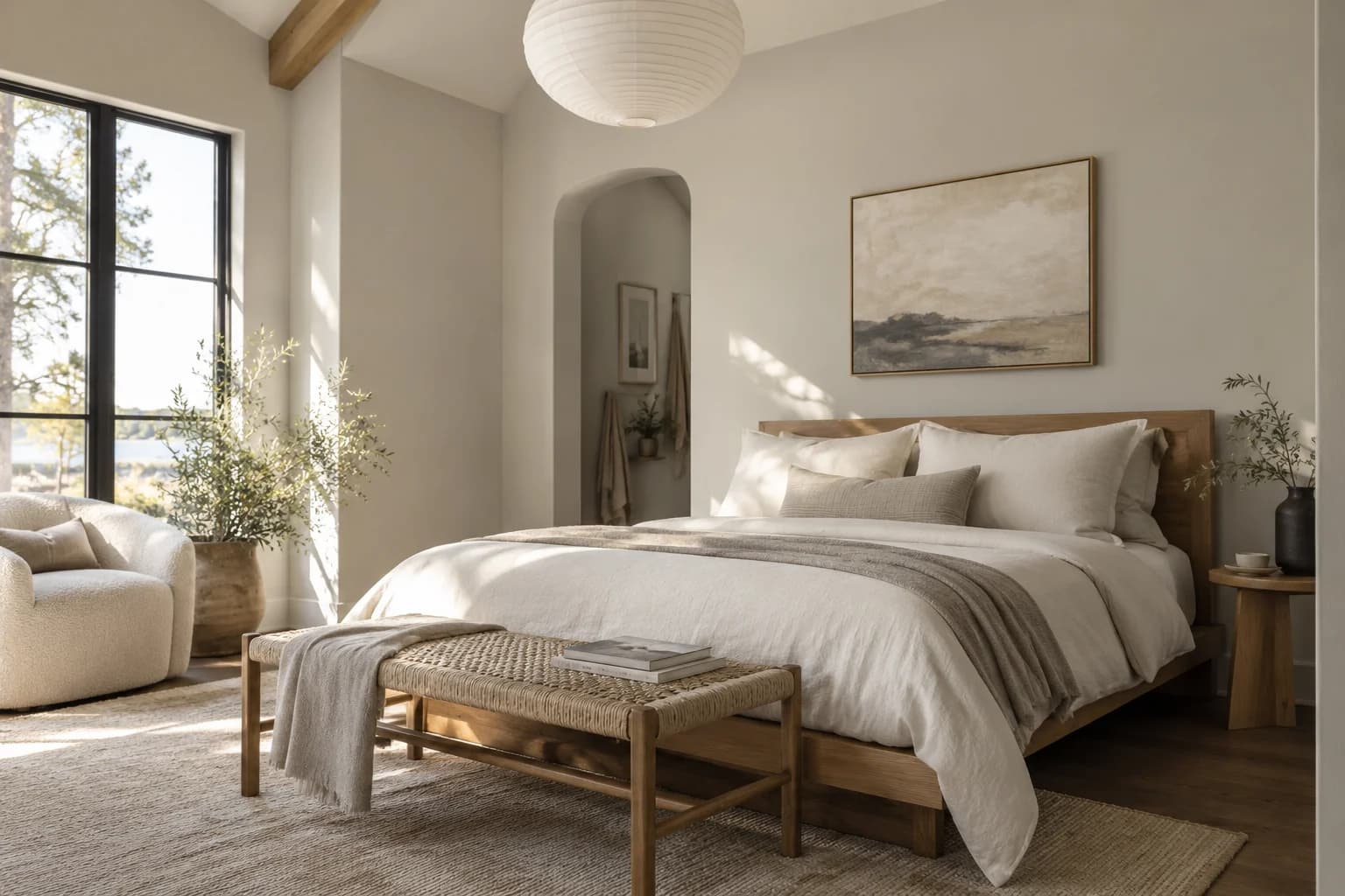 Bedroom featuring Balboa Mist paint