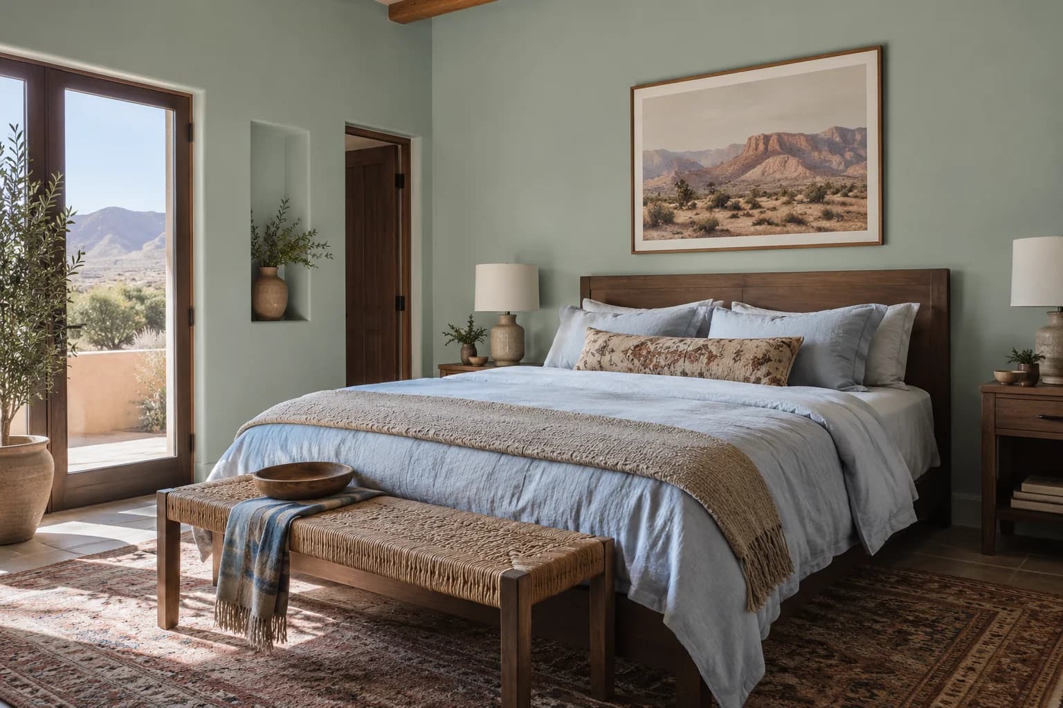 Bedroom featuring Beach Glass paint