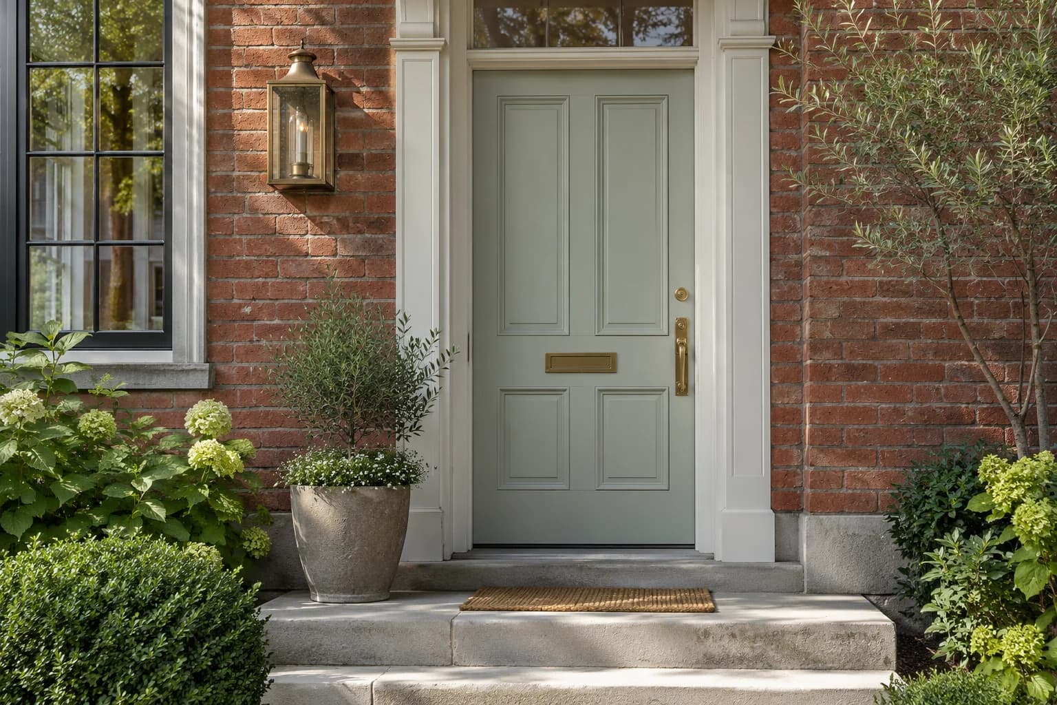 Front door featuring Beach Glass paint