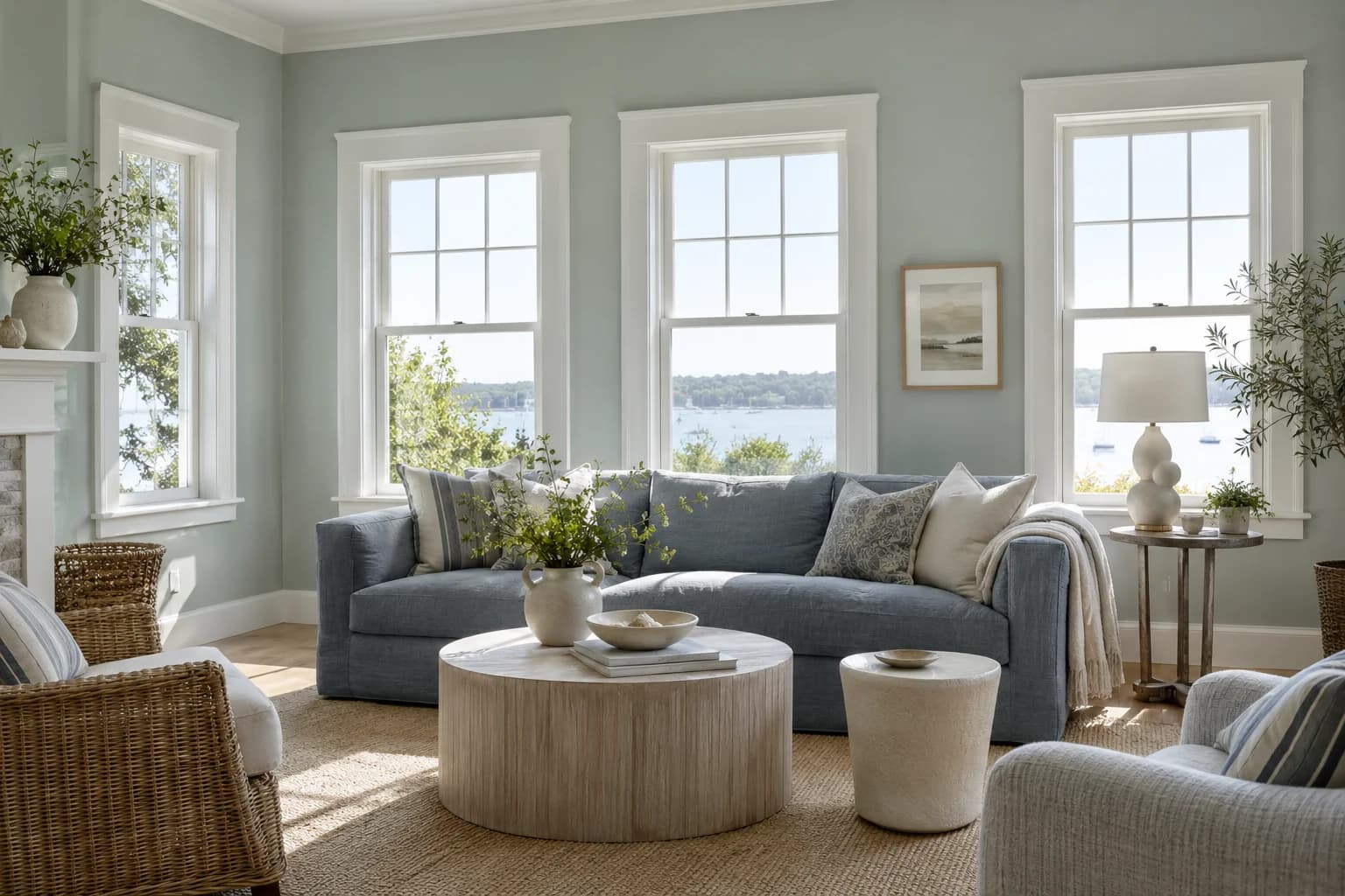 Beach Glass walls in a relaxed coastal living room