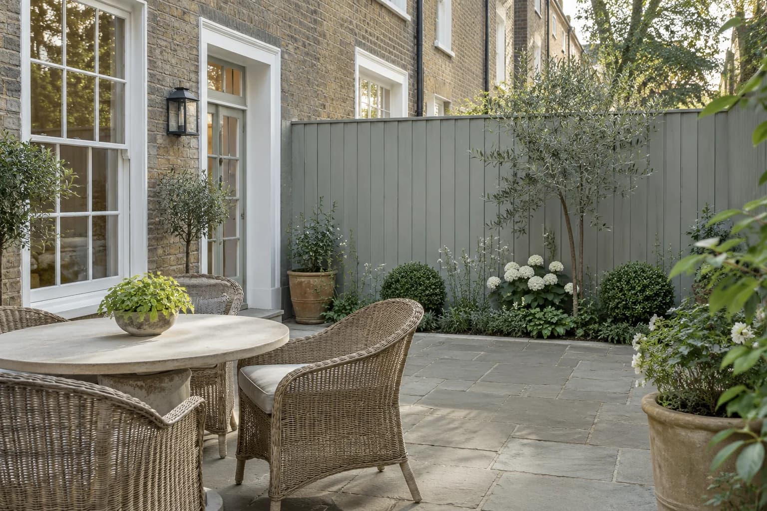 Fences & garden structures featuring Boothbay Gray paint