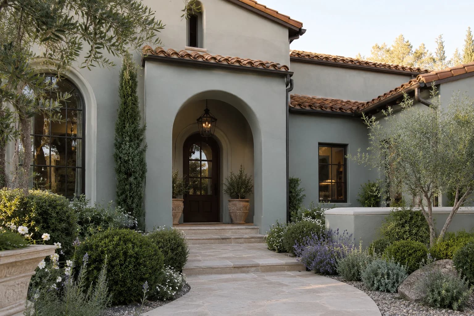 Stucco featuring Boothbay Gray paint