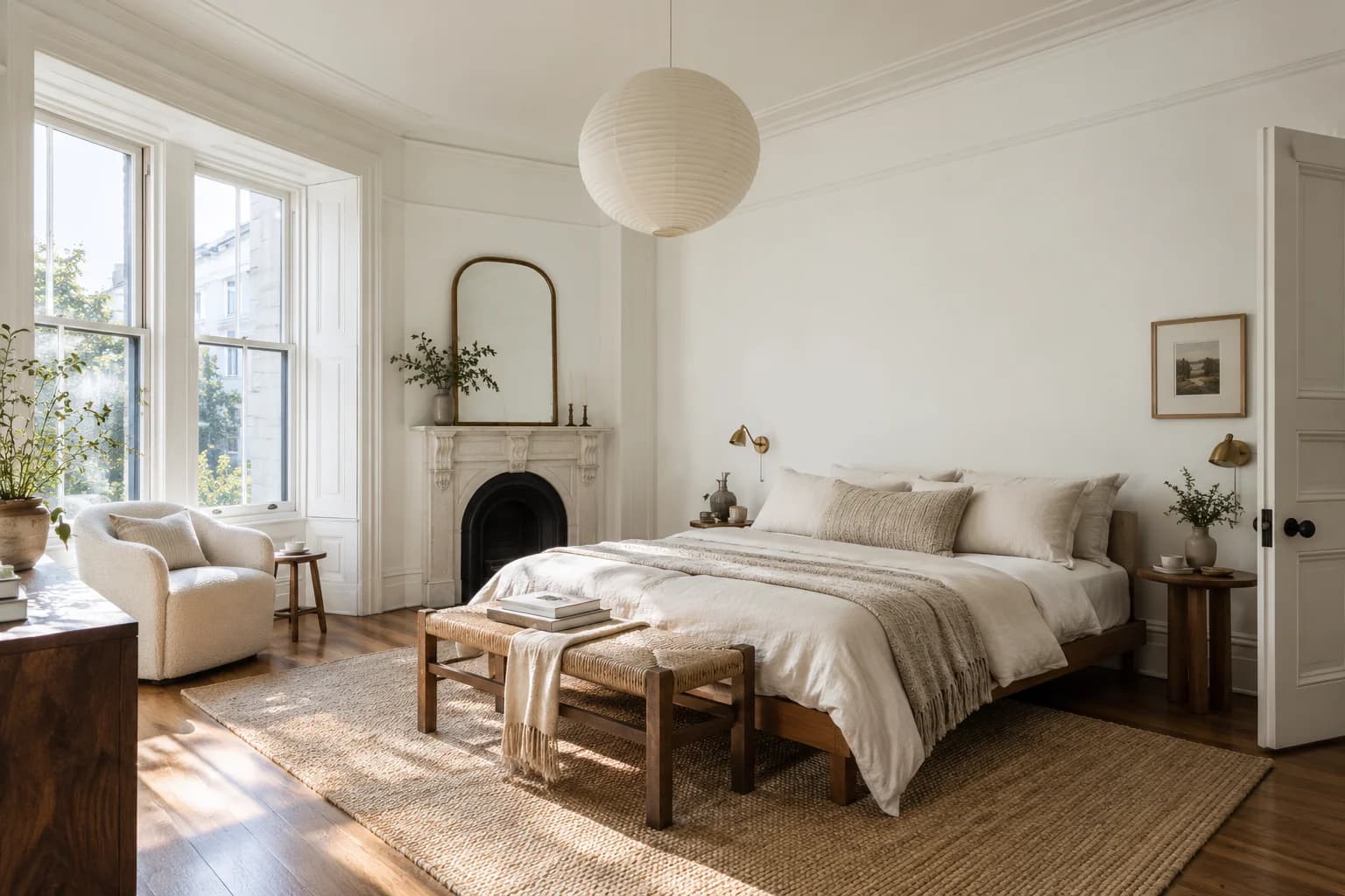 Bedroom featuring Chantilly Lace paint