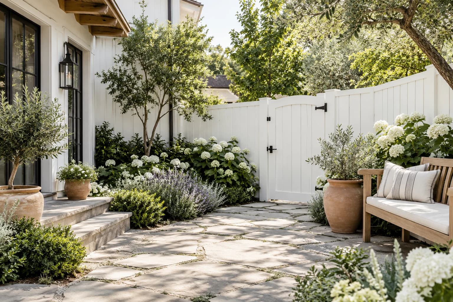 Fences & garden structures featuring Chantilly Lace paint