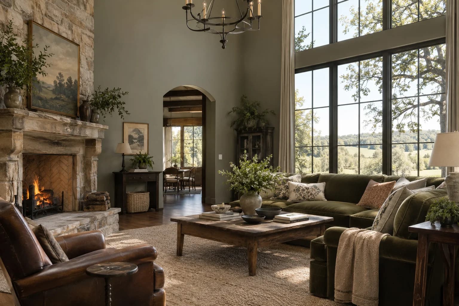 Chelsea Gray walls in an English country living room