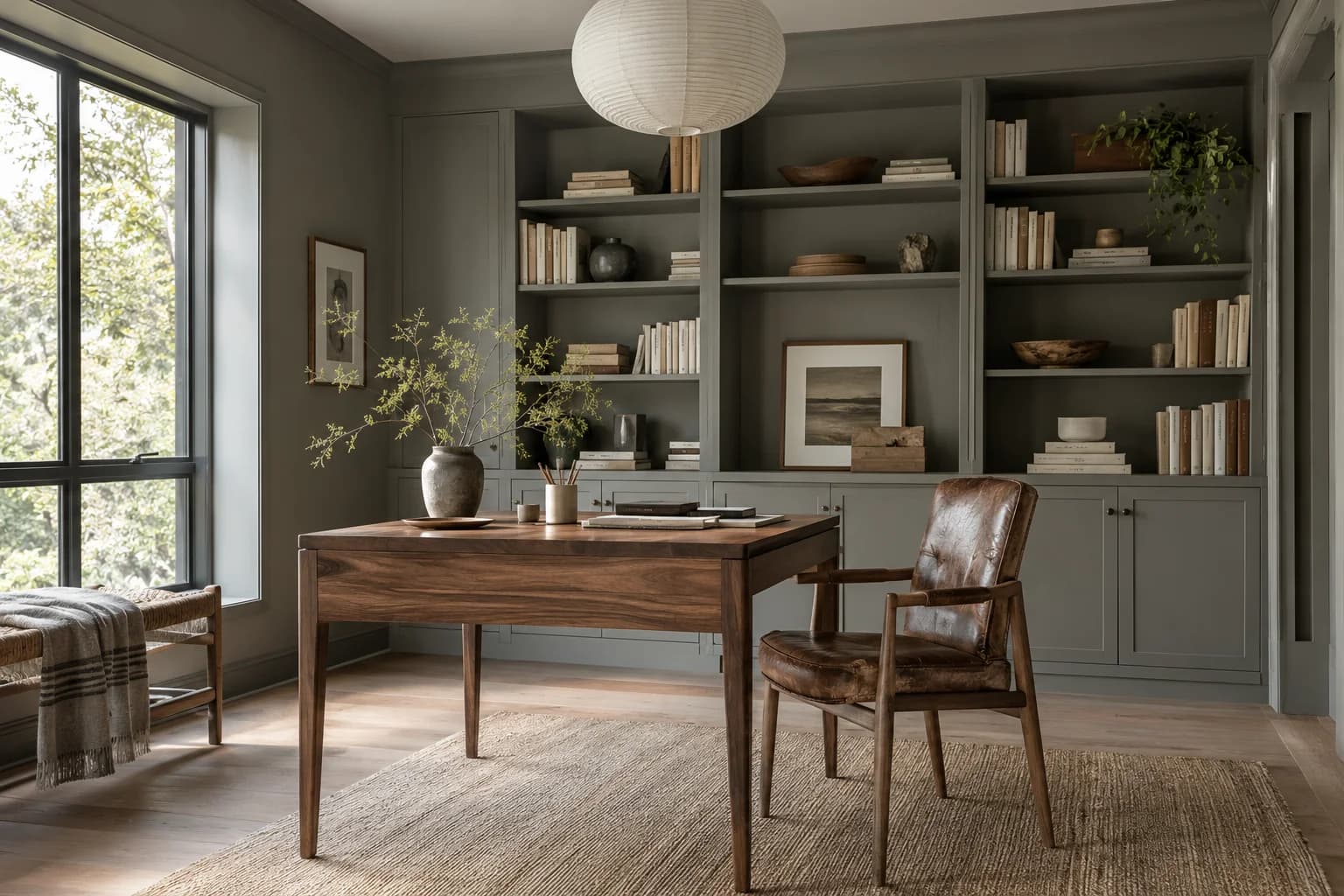 Home office featuring Chelsea Gray paint