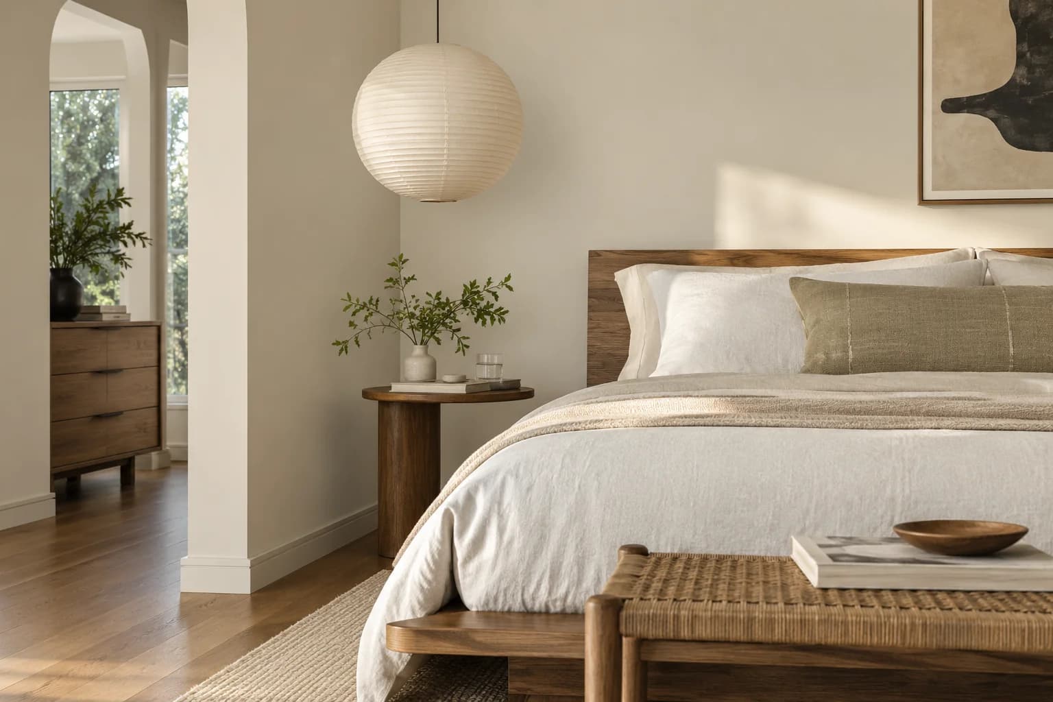 Bedroom featuring Pale Oak paint