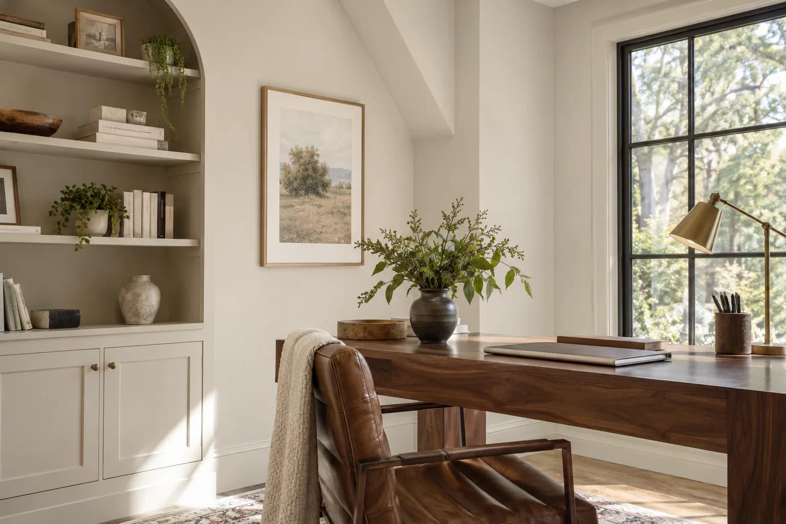 Home office featuring Pale Oak paint