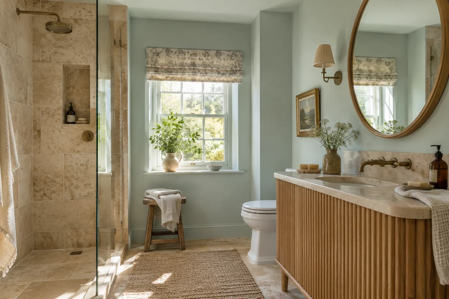 Bathroom featuring Palladian Blue paint