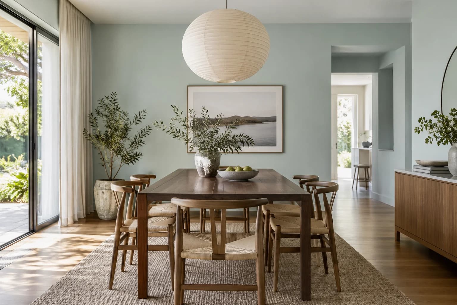 Dining room featuring Palladian Blue paint
