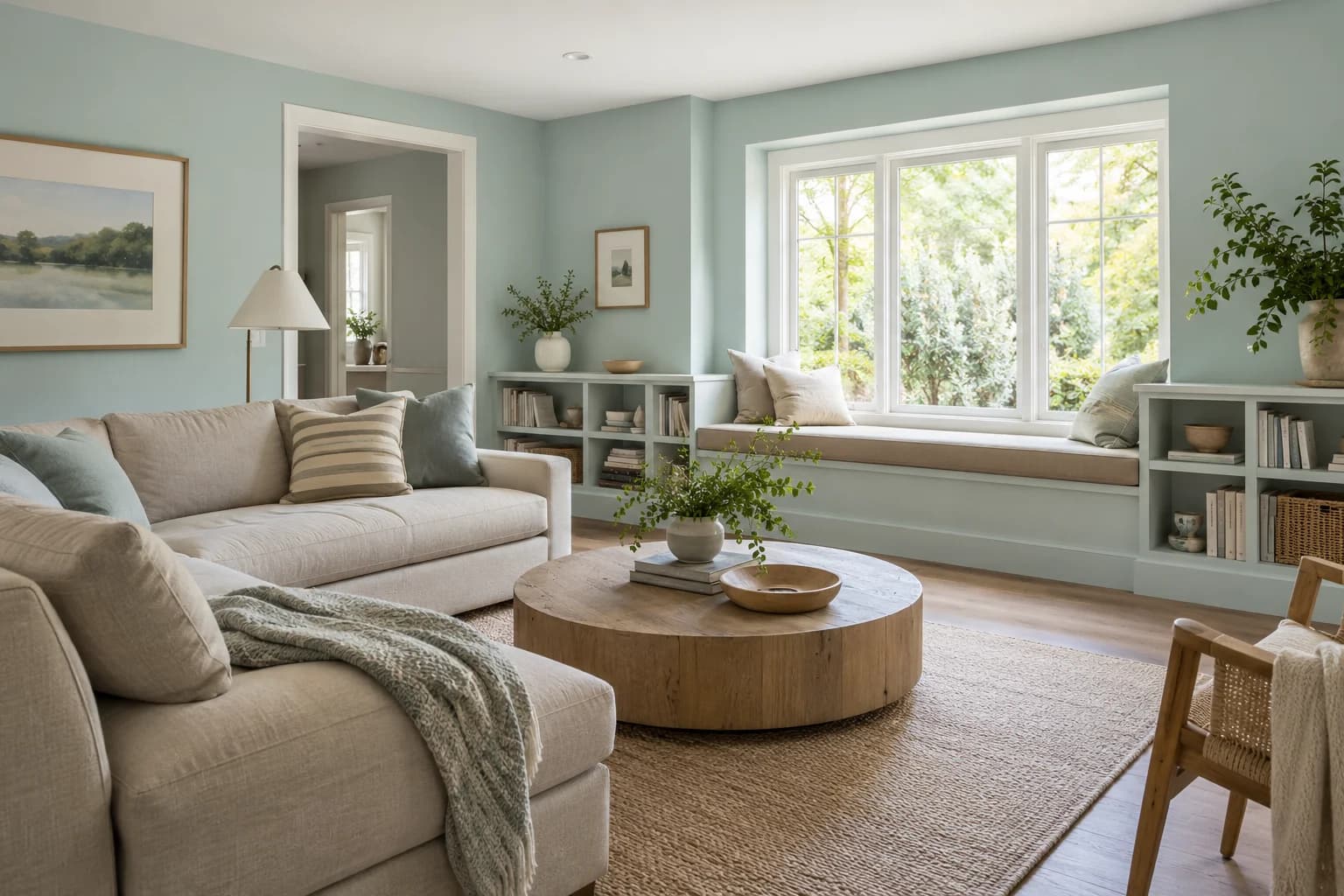 Living room featuring Palladian Blue paint