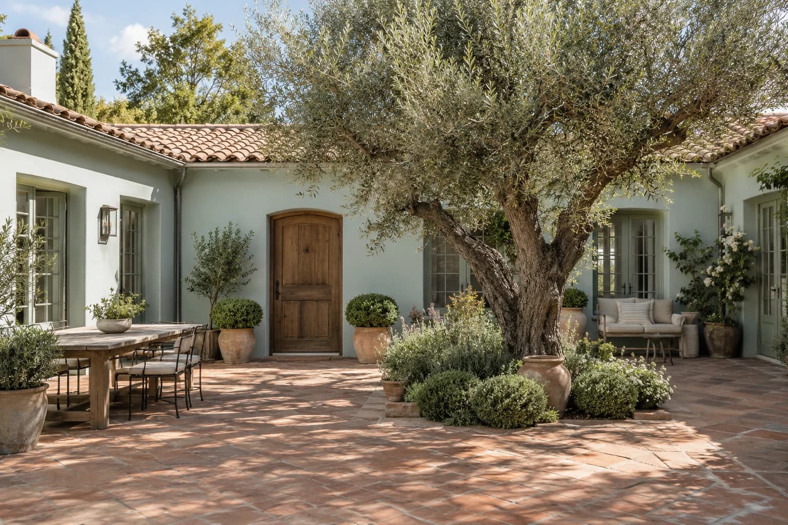 Stucco featuring Palladian Blue paint