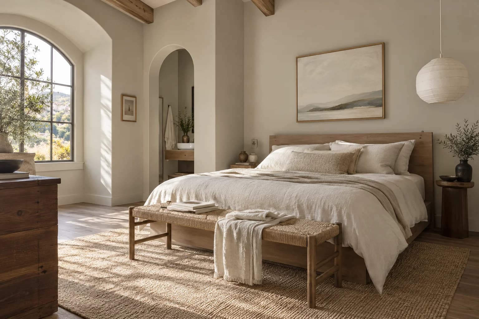 Bedroom featuring Revere Pewter paint