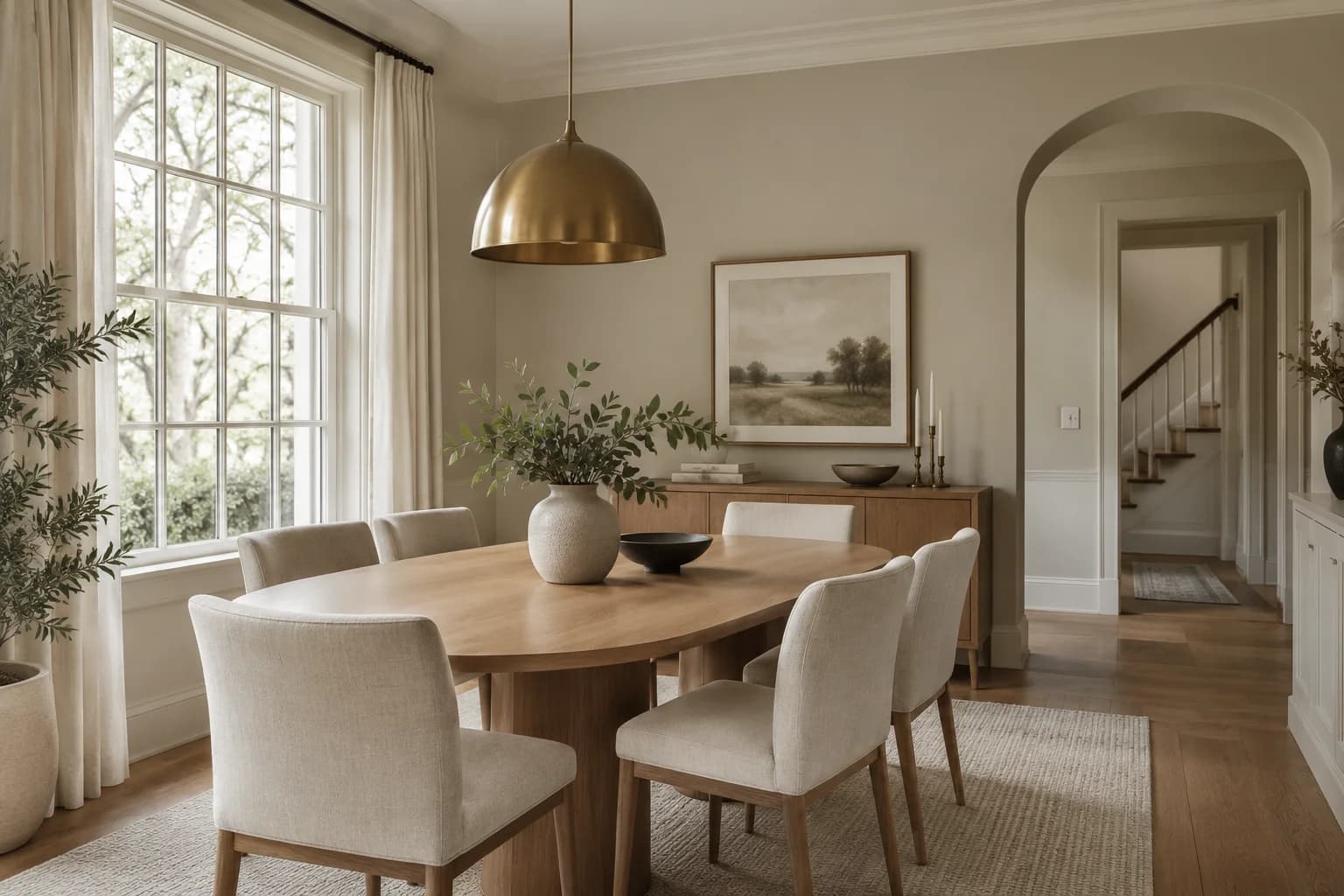 Dining room featuring Revere Pewter paint