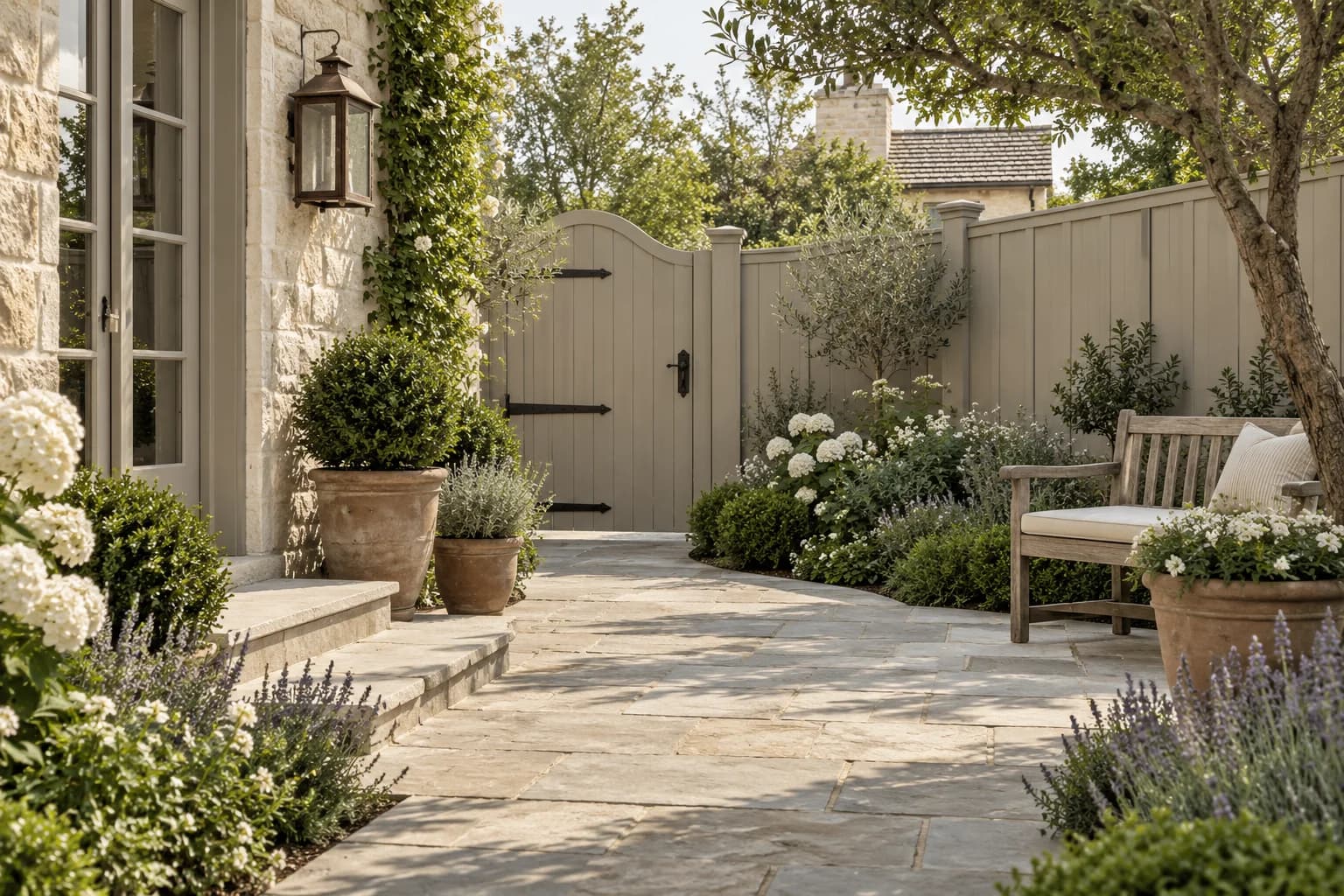 Fences & garden structures featuring Revere Pewter paint