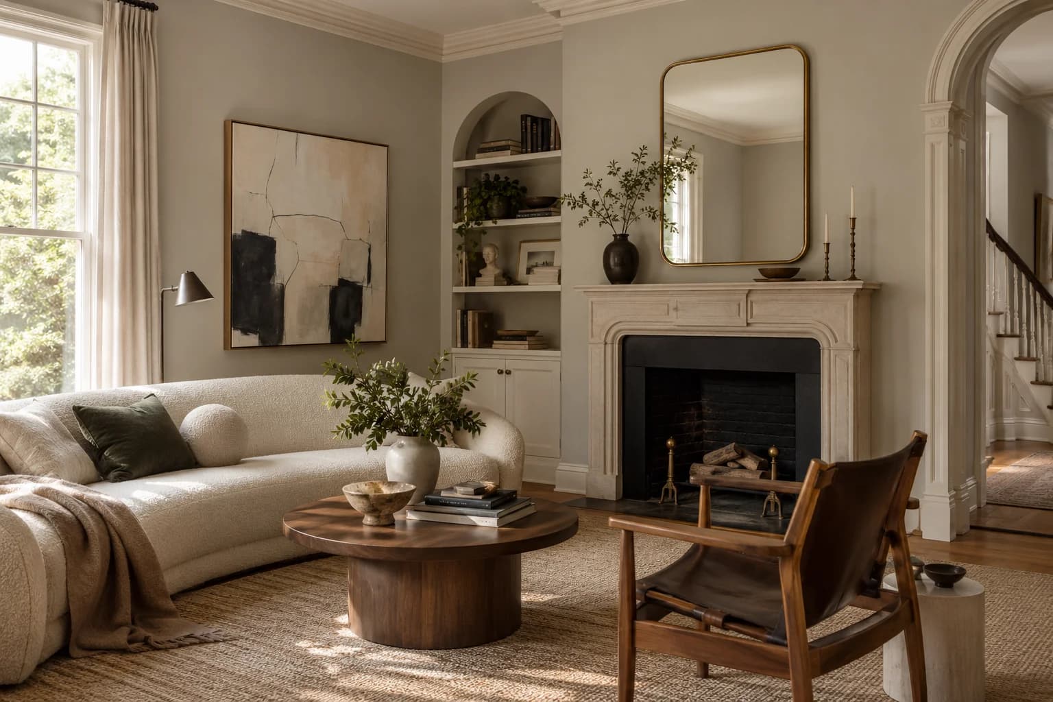 Living room featuring Revere Pewter paint