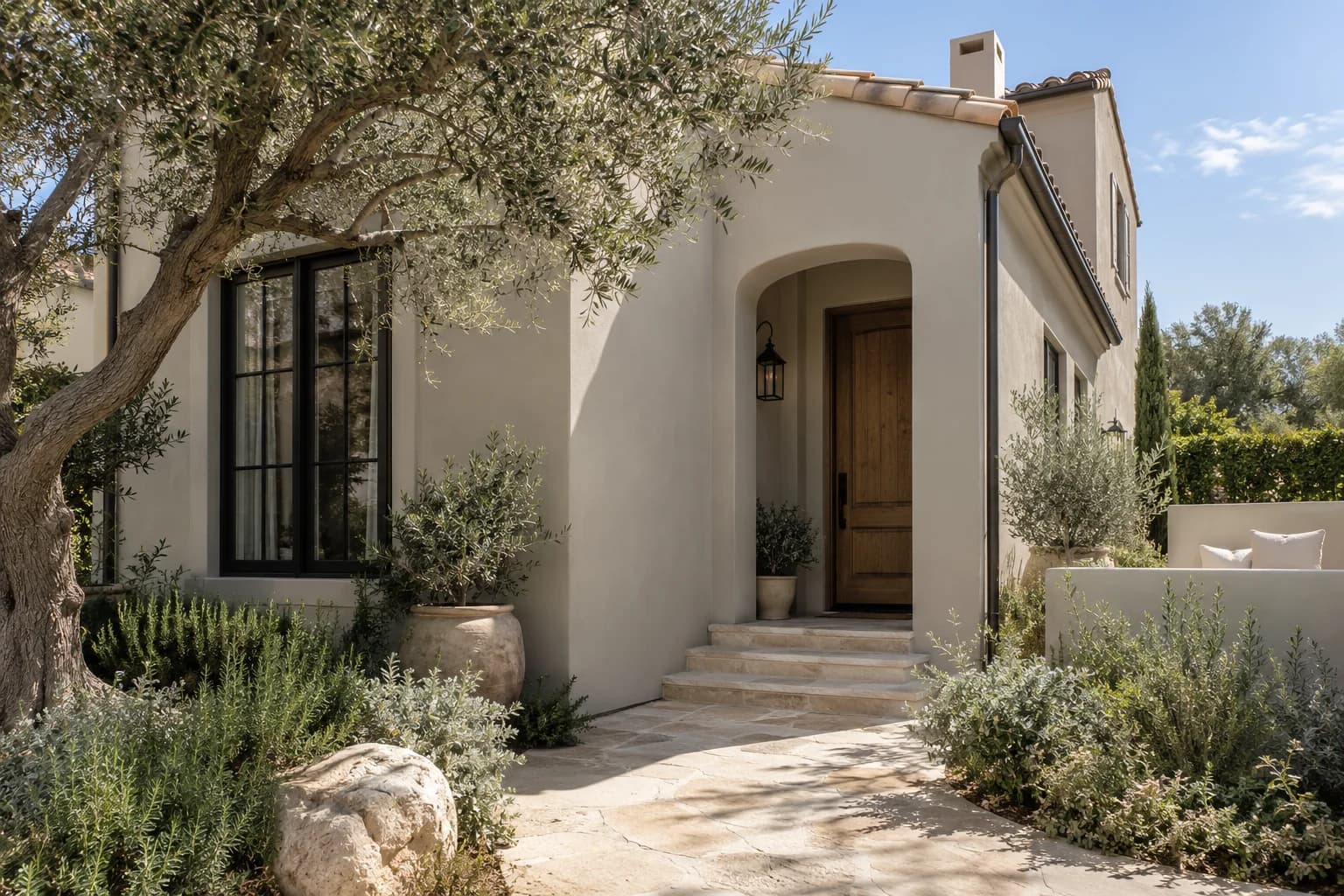 Stucco featuring Revere Pewter paint