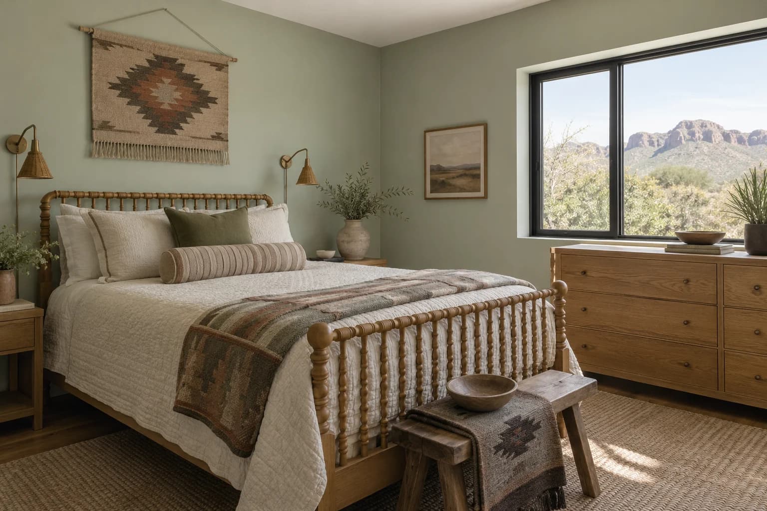 Bedroom featuring Saybrook Sage paint