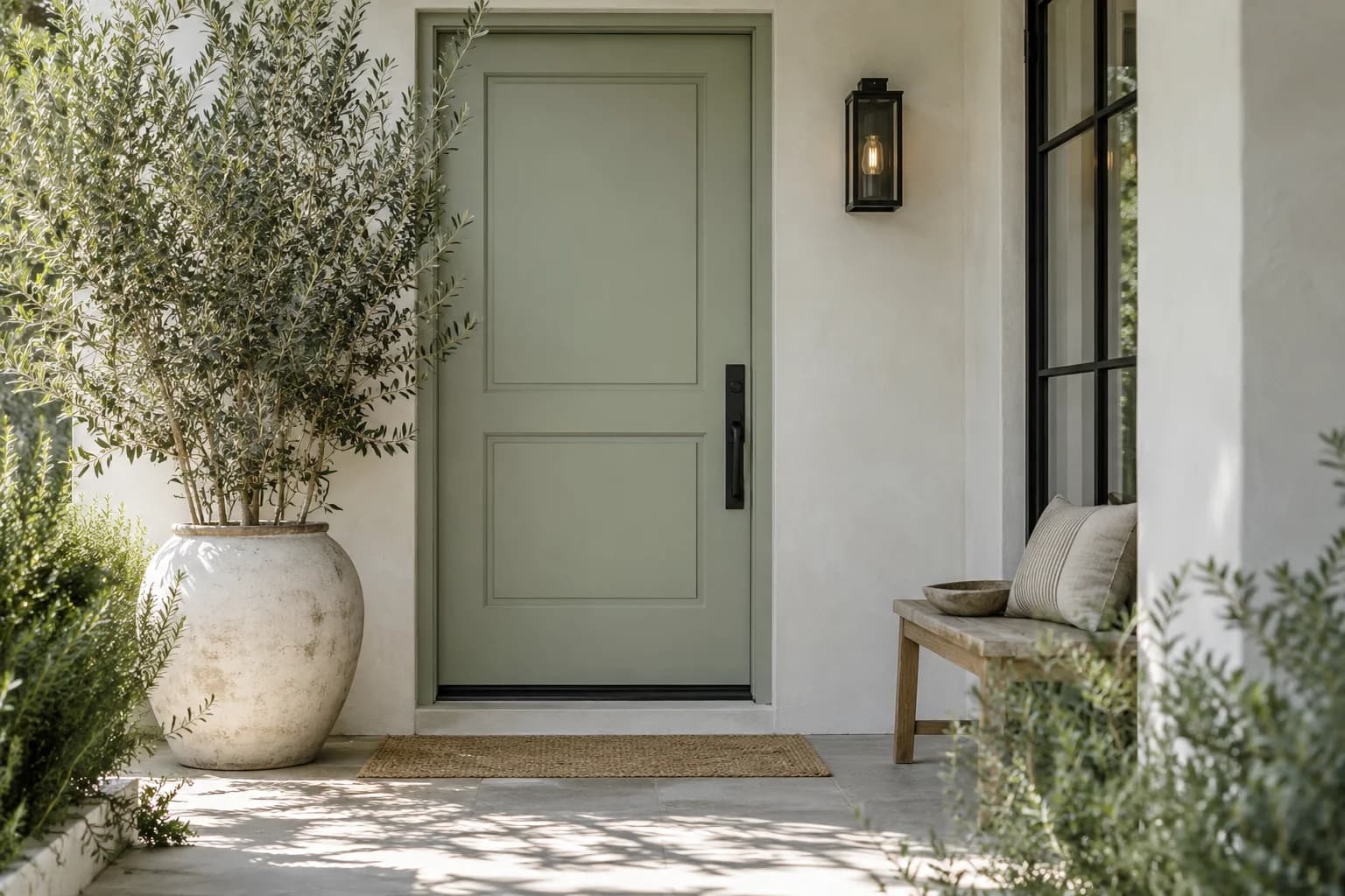 Front door featuring Saybrook Sage paint