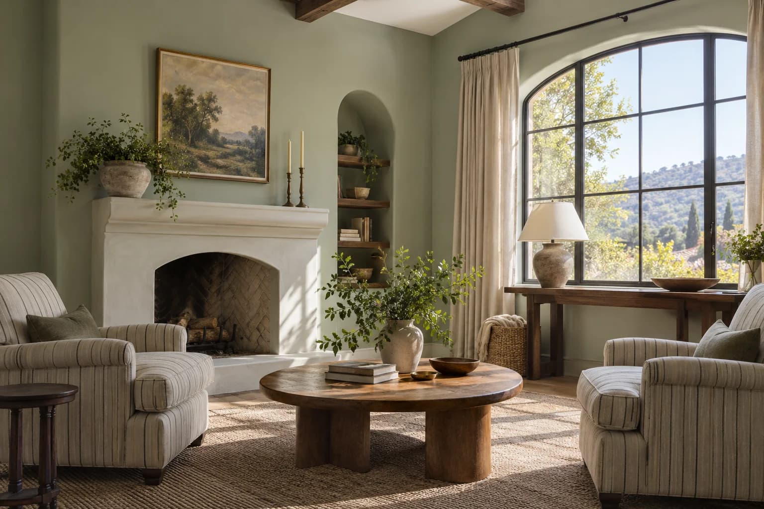 Living room featuring Saybrook Sage paint