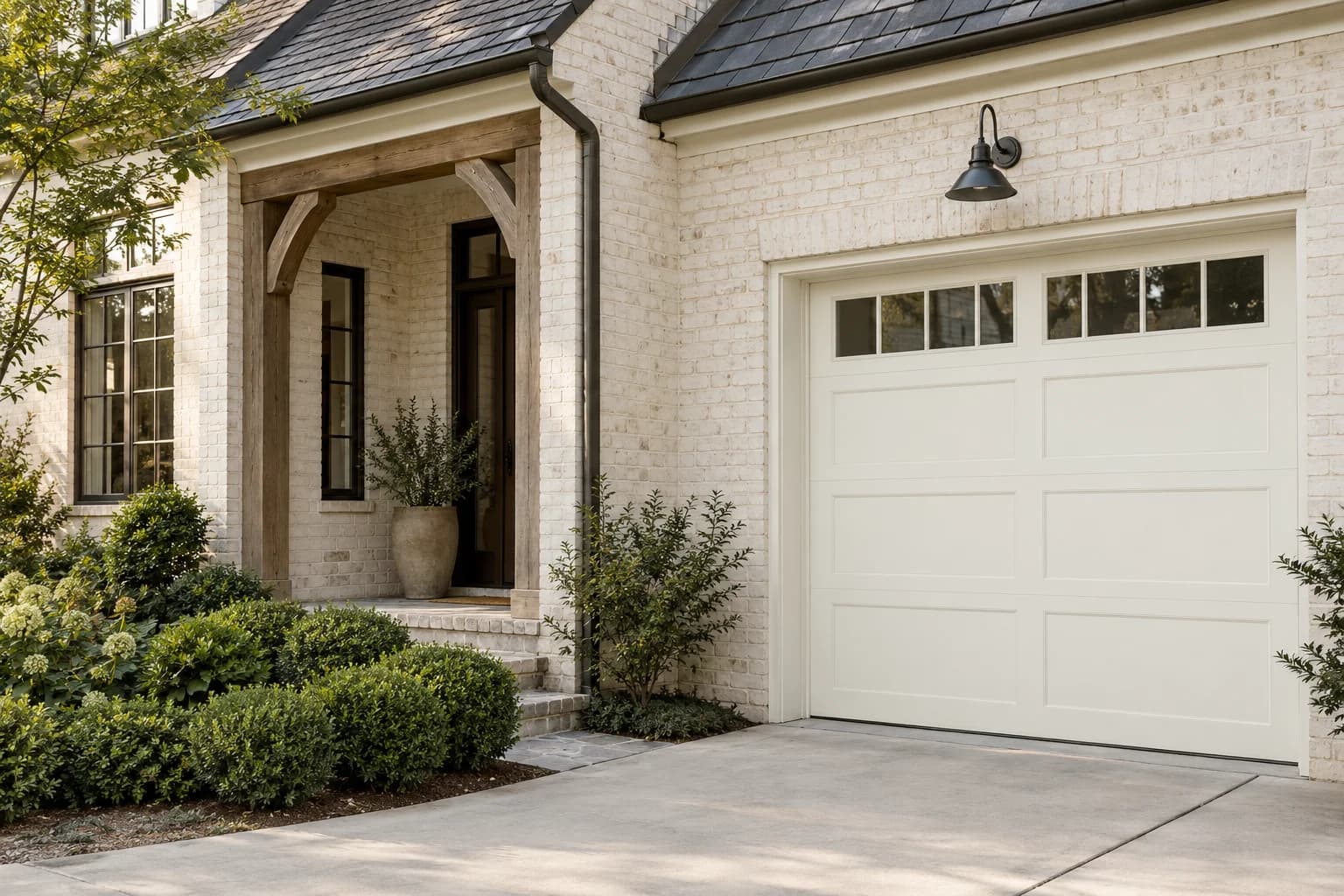 Garage door featuring Simply White paint