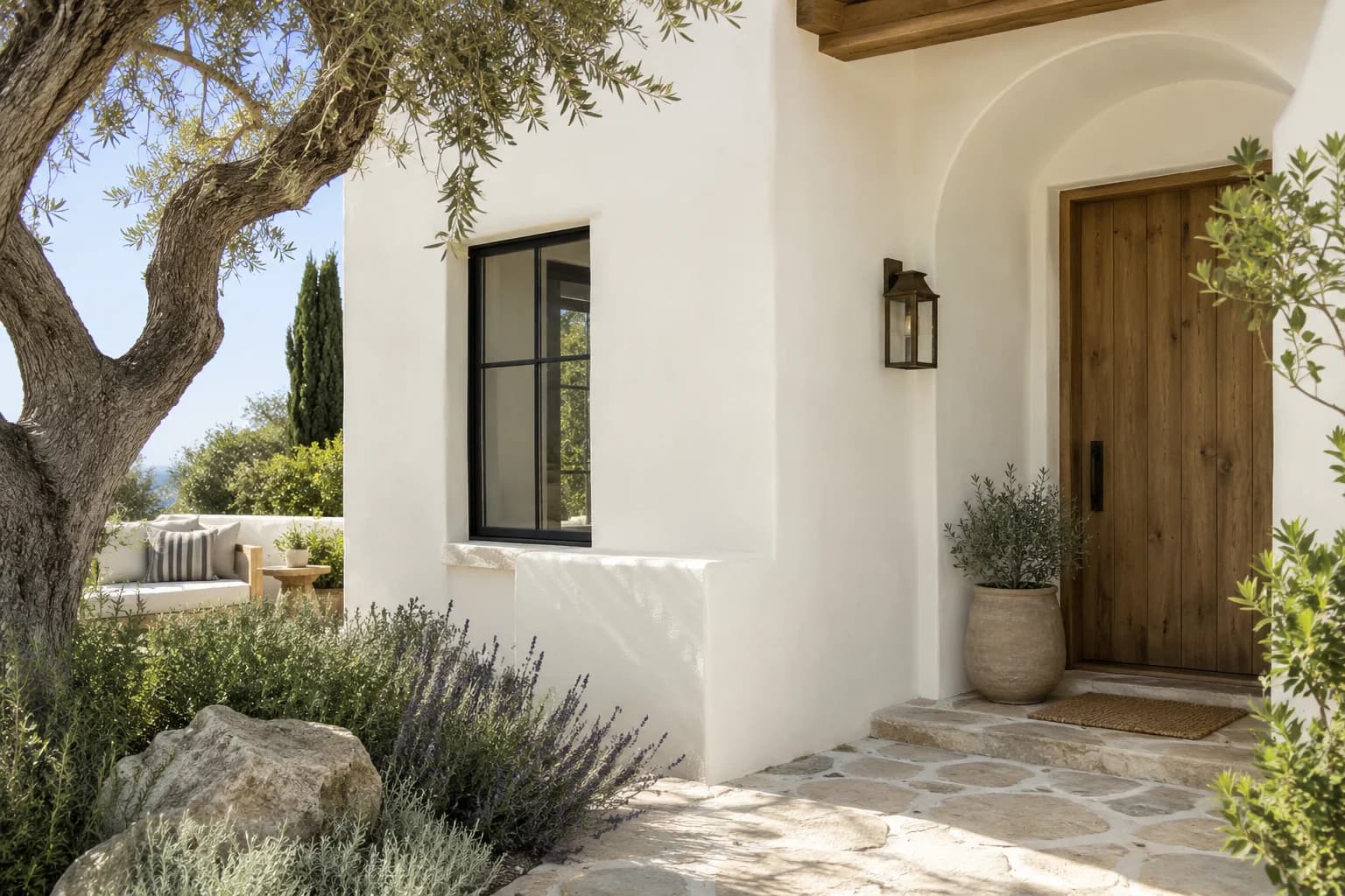 Stucco featuring Simply White paint