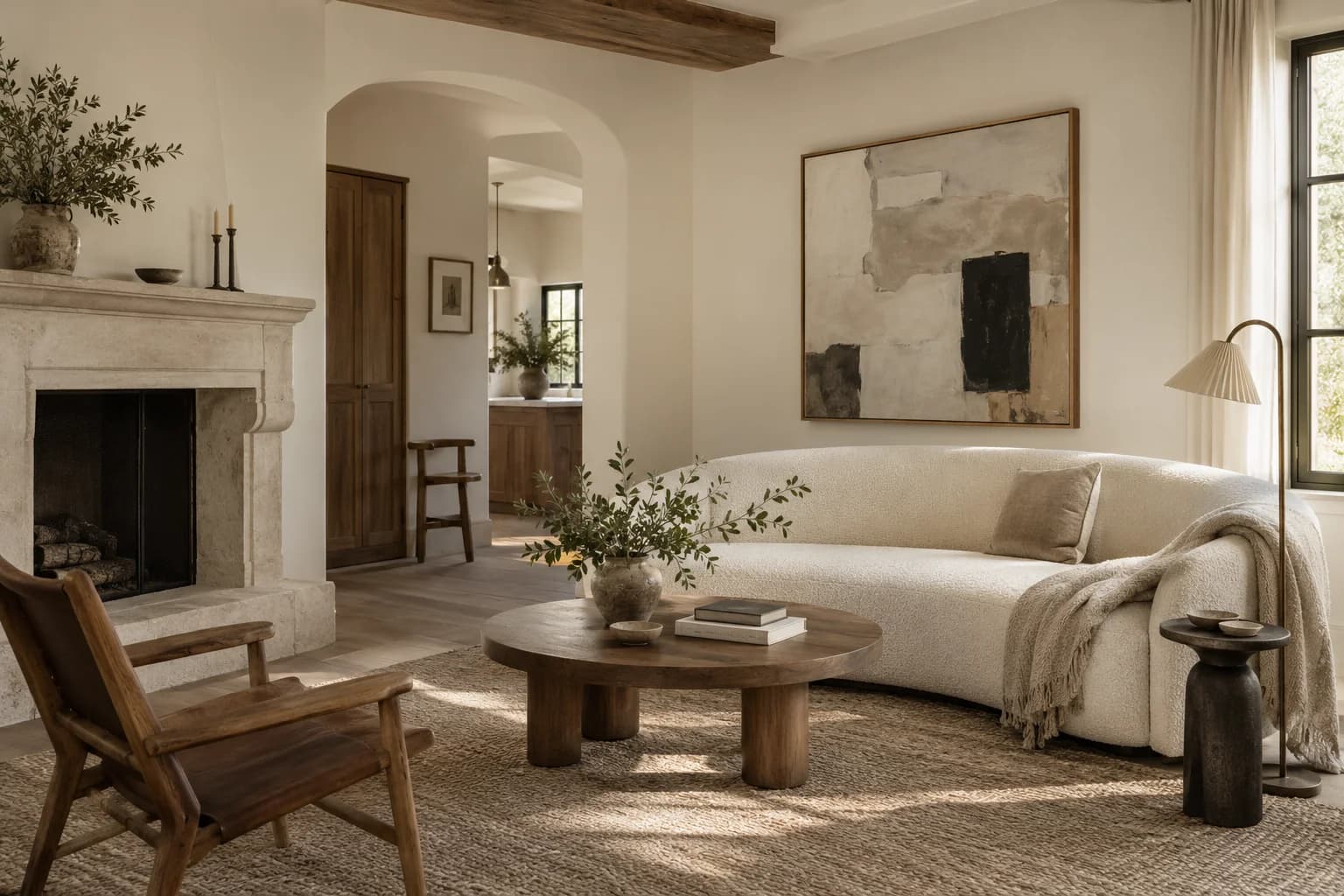 Living room featuring Swiss Coffee paint