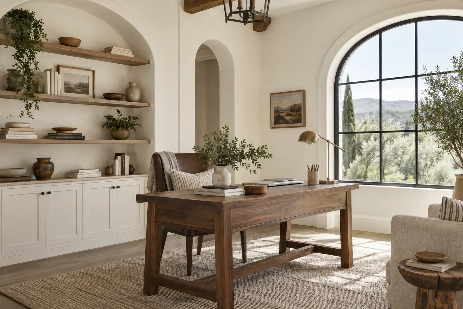 Home office featuring Swiss Coffee paint