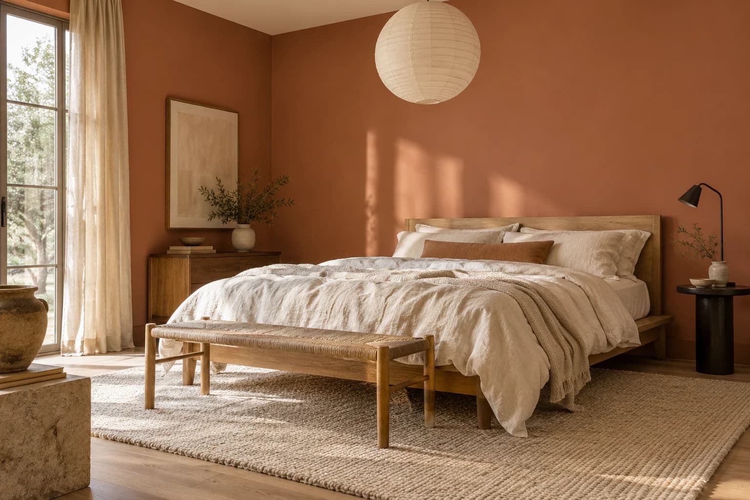 Bedroom featuring Cavern Clay paint