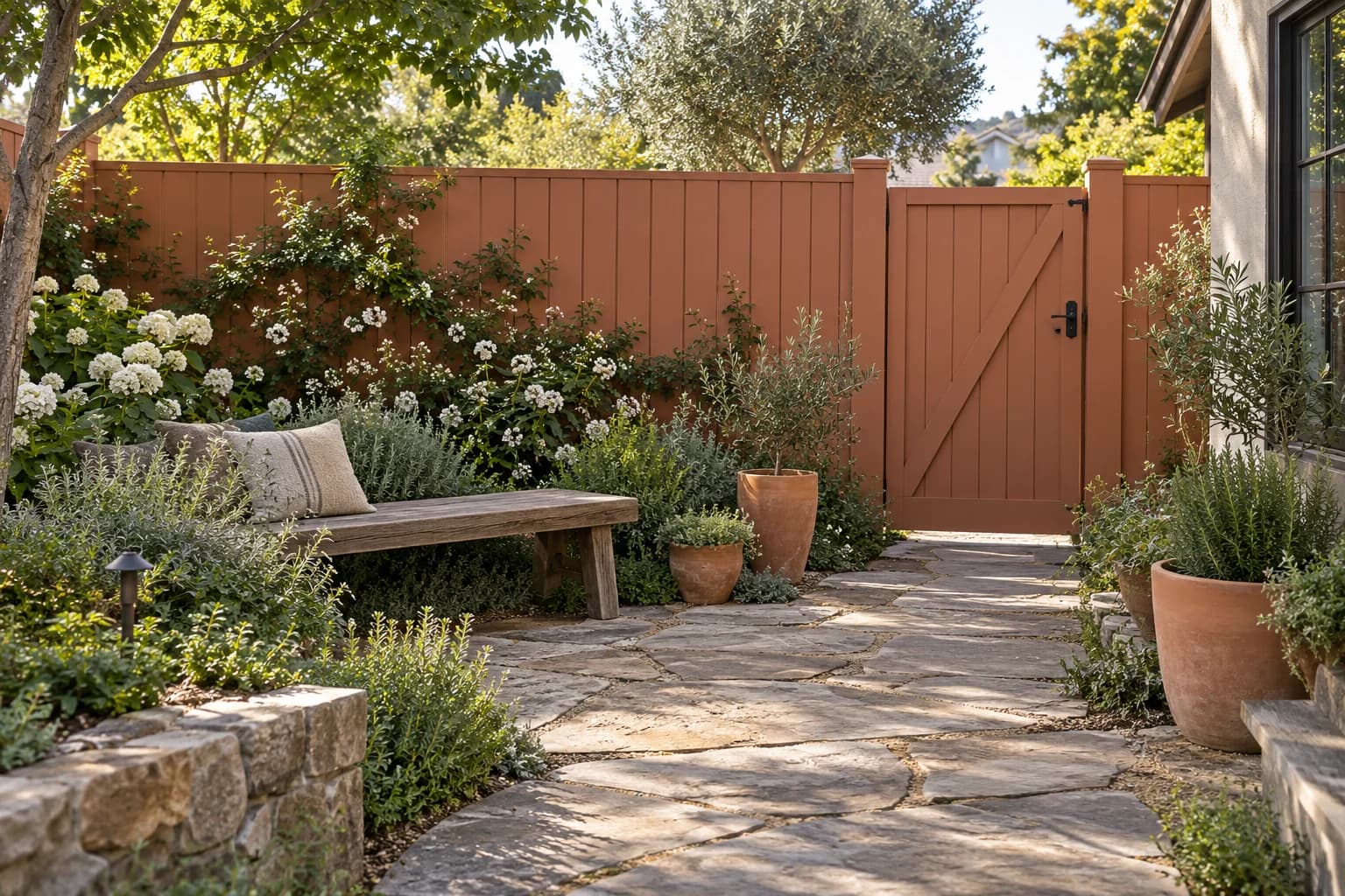 Fences & garden structures featuring Cavern Clay paint