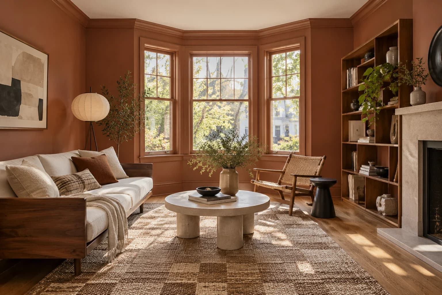 Living room featuring Cavern Clay paint