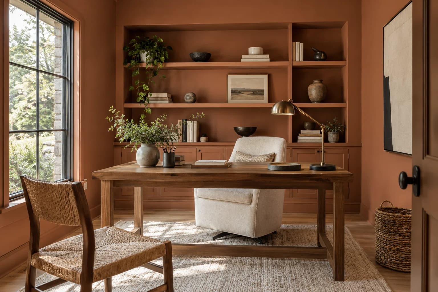 Home office featuring Cavern Clay paint