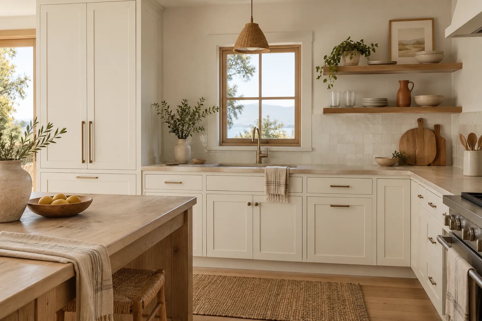 Kitchen cabinets featuring Antique Paper paint