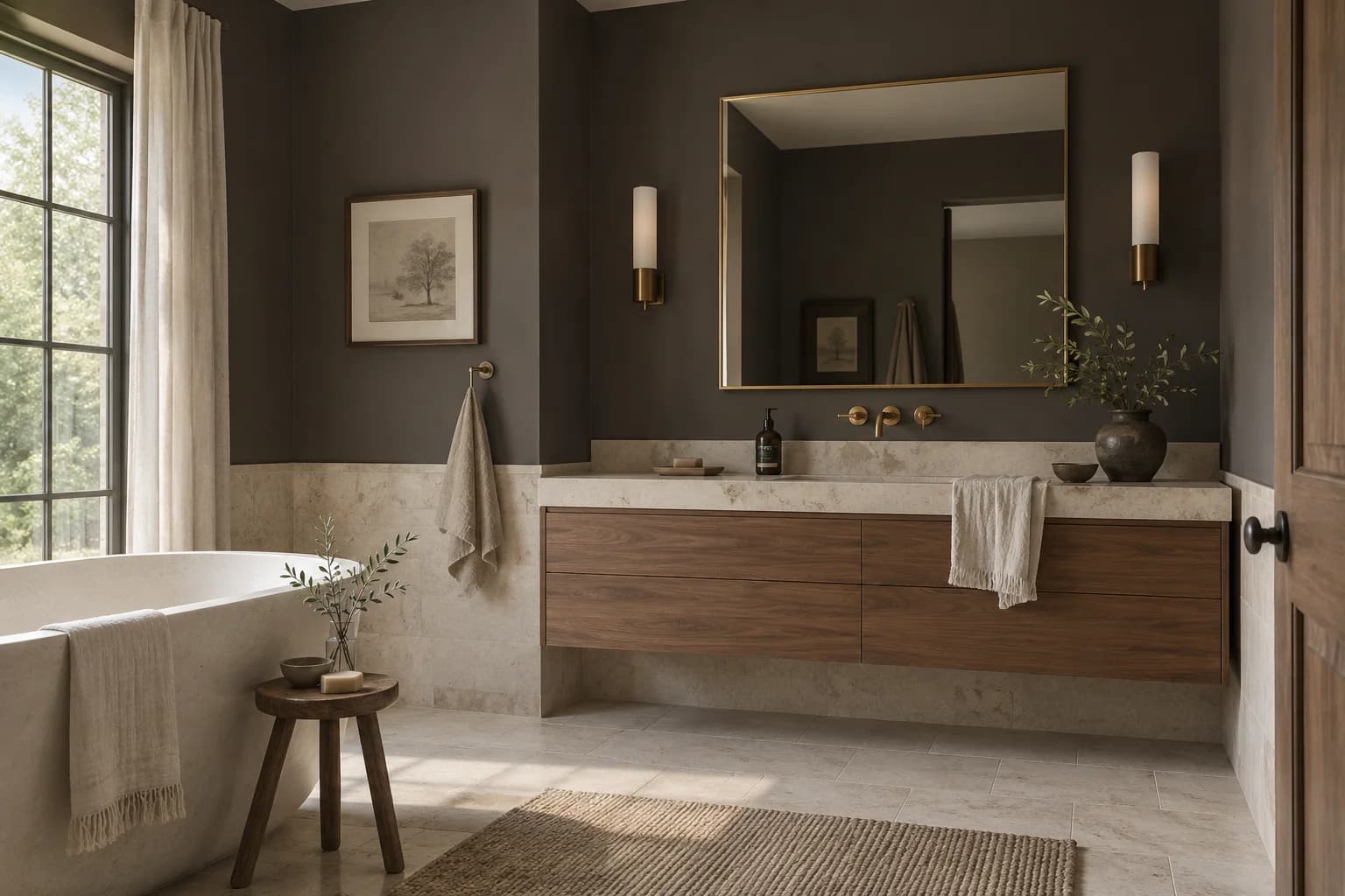 Bathroom featuring Black Bean paint